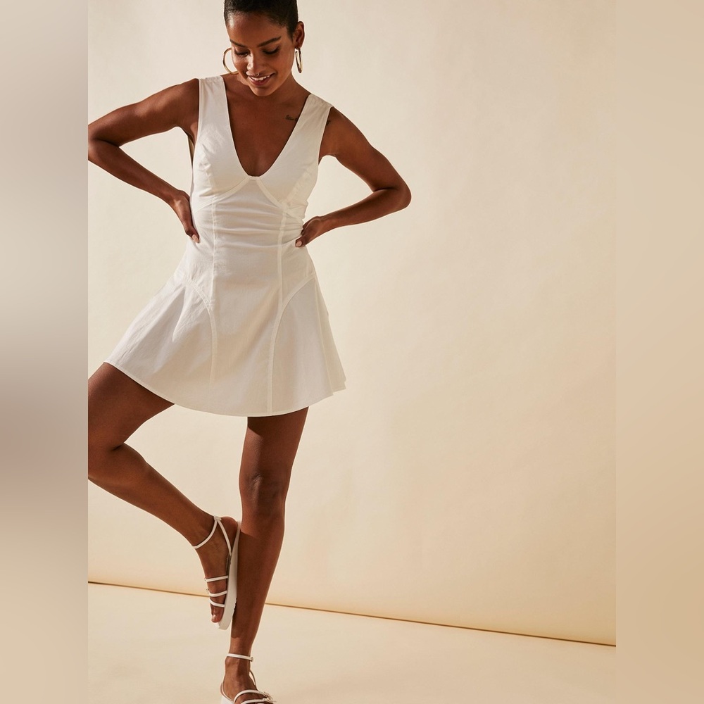 Free People Eye Catching Mini Dress in White
